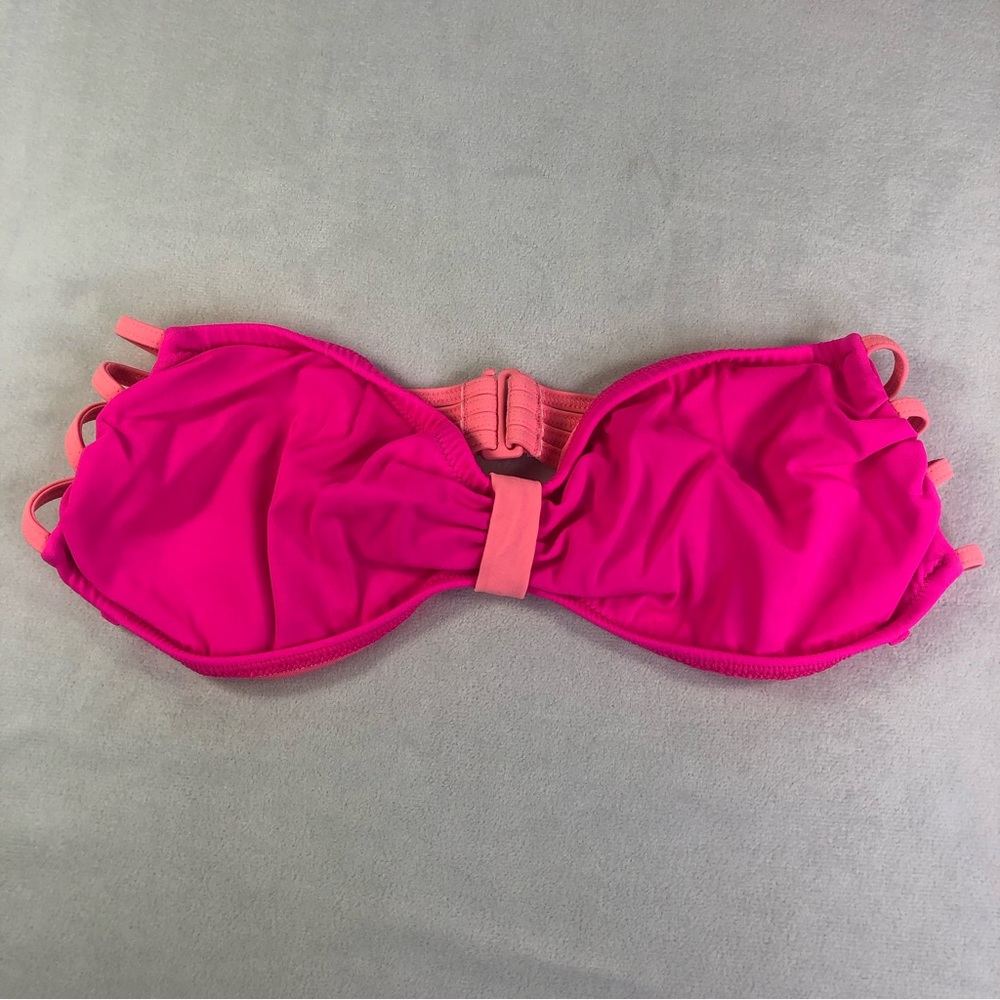 PINK Victoria's Secret Bikini Tube Top Sexy Beach Vacation Hot Pink Pool Medium